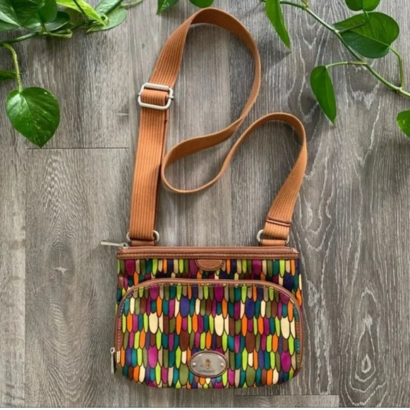 Fossil Key-Per Multi Color Cross Body Bag - Picture 1 of 10